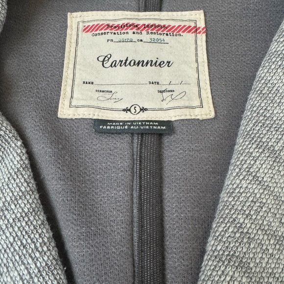 Cartonnier Jacket Beckett Piped Button Front Gray Jacket Size Small - Picture 6 of 10